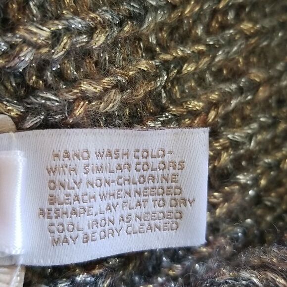 Chico's Wool Blend Cowl Neck Metallic Accent Lightweight Sweater - Picture 9 of 9